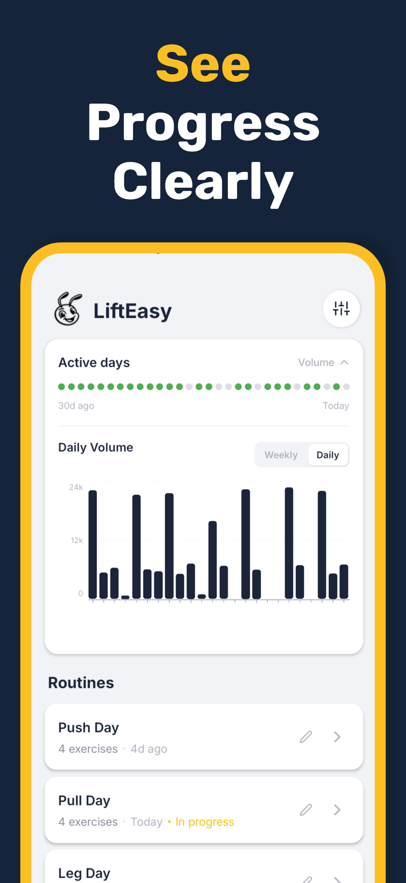 LiftEasy workout tracking